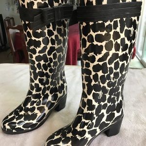 KATE SPADE PATTY Leopard Rubber TALL  Rain Boots